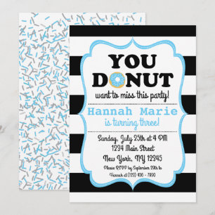 Sprinkle Doughnut Party Birthday Invitation
