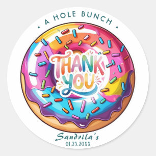Sprinkle Doughnut Thanks a Hole Bunch  Classic Round Sticker