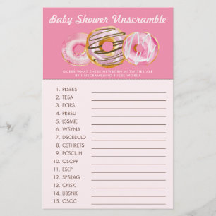 Sprinkle Doughnut   Word Scramble   Baby Shower Ga