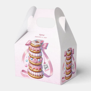 Sprinkle Doughnuts Pink Ribbon Favour Box