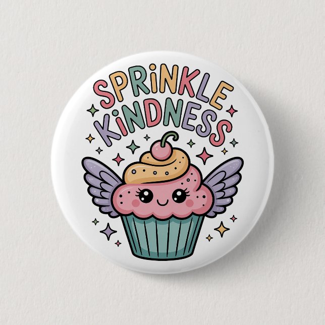 Sprinkle Kindness | Cupcake 2 Inch Round Button (Front)