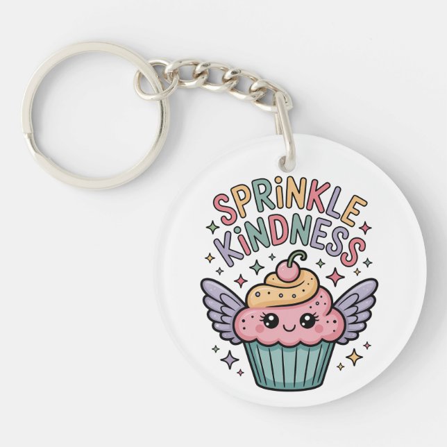 Sprinkle Kindness | Cupcake Keychain (Front)