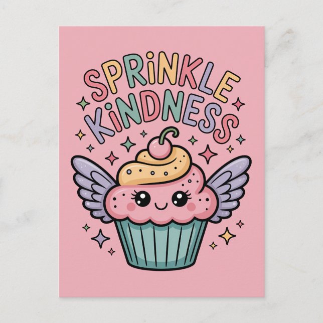 Sprinkle Kindness | Cupcake Postcard (Front)
