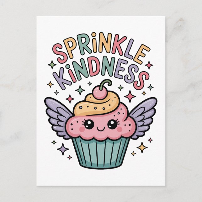 Sprinkle Kindness | Cupcake Postcard (Front)