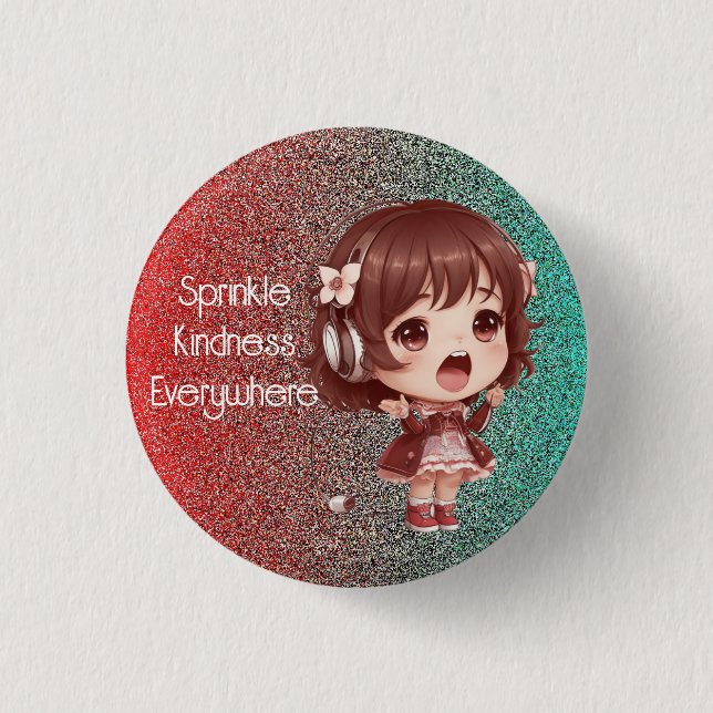 Sprinkle Kindness Everywhere Badge Button (Front)