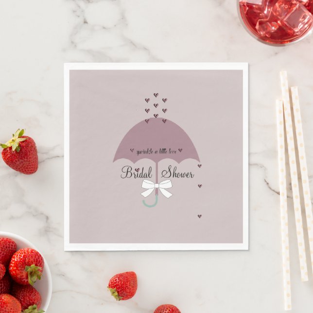 Sprinkle Love Mauve & White Shower Bridal Party Napkin (Insitu)