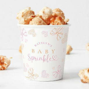 Sprinkle Ribbon Baby Shower Paper Cups