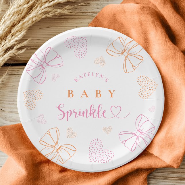 Sprinkle Ribbon Baby Shower Paper Plates (Creator Uploaded)