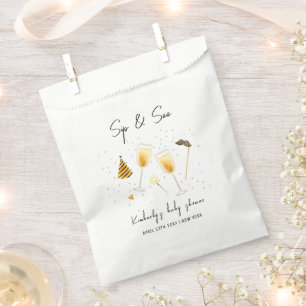 Sprinkle Sip and See Champagne Glass Baby Shower Favour Bag