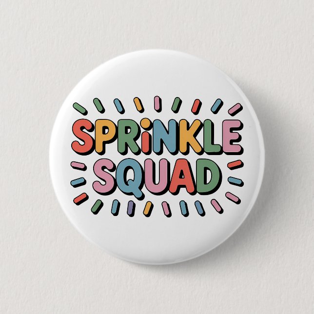 Sprinkle Squad | Baby Sprinkle 2 Inch Round Button (Front)