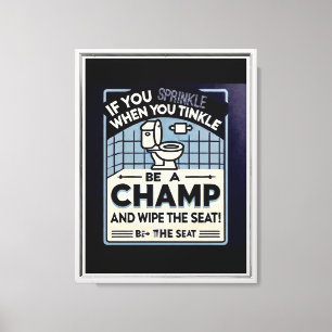 Sprinkle Sweetie Restroom Reminder Wood Canvas Print