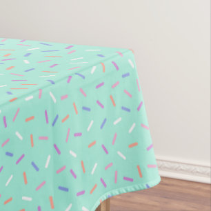 sprinkle tiled pattern party teal tablecloth