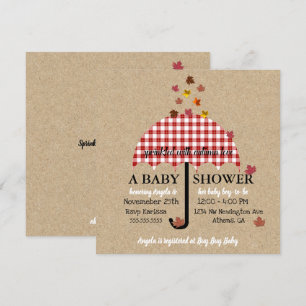 Sprinkle With Autumn Love Rustic Baby Shower Party Invitation