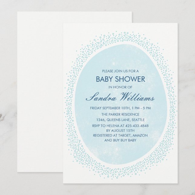Sprinkled baby shower invitation - Mist (Front/Back)