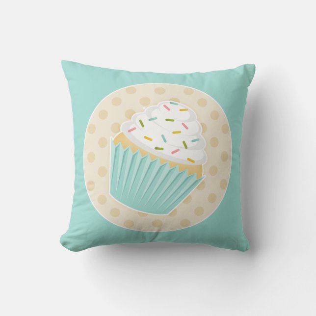 Sprinkled Cupcake Accent Pillow (Front)