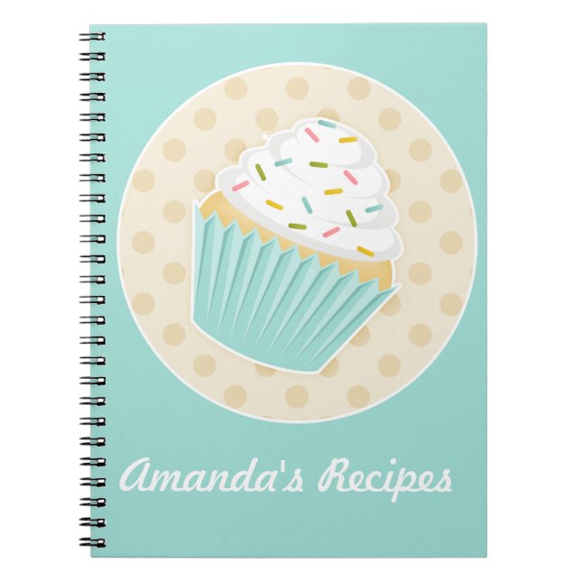 Sprinkled Cupcake Recipe Notebook (Front)