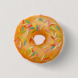 Sprinkled Donut Birthday Party Baby Shower Favors 1 Inch Round Button