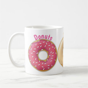 Sprinkled Donuts Pink, Chocolate, Maple, Vanilla Coffee Mug