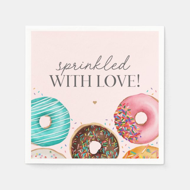 Sprinkled Doughnut Baby Sprinkle Party Table Decor Napkin (Front)
