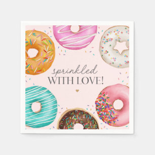 Sprinkled Doughnut Baby Sprinkle Party Table Decor Napkin