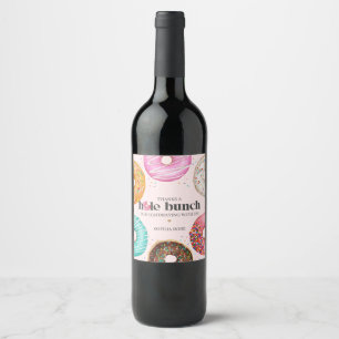 Sprinkled Doughnut Birthday Party or Baby Shower  Wine Label