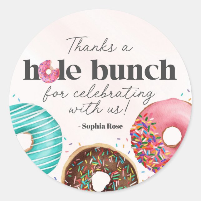 Sprinkled Doughnut Favour Sticker Party (Front)