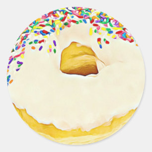 Sprinkled Frosted Doughnut  Stickers