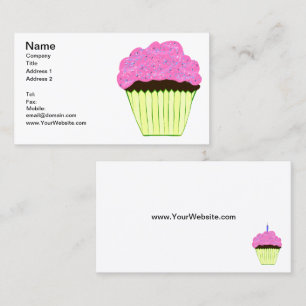Sprinkled Pink Frosting Cupcakes Business Card