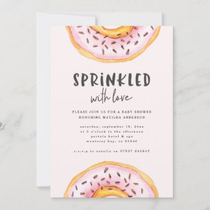 Sprinkled with love doughnut baby shower announcement