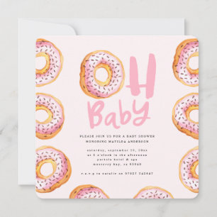 Sprinkled with love doughnut baby shower announcement