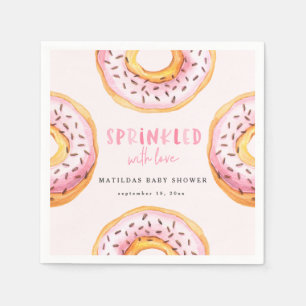 Sprinkled with love doughnut baby shower napkin
