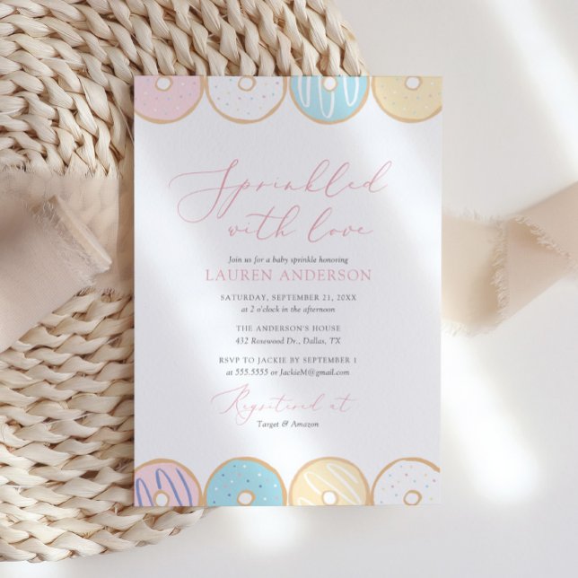 Sprinkled With Love Doughnut Baby Sprinkle Invitation (Creator Uploaded)