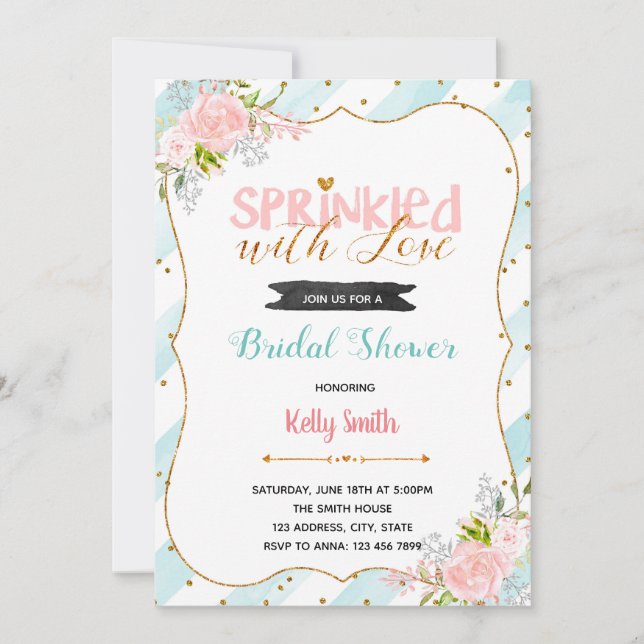 Sprinkled with love party invitation (Front)