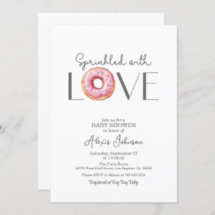 Sprinkled with Love Pink Baby Shower Invitation