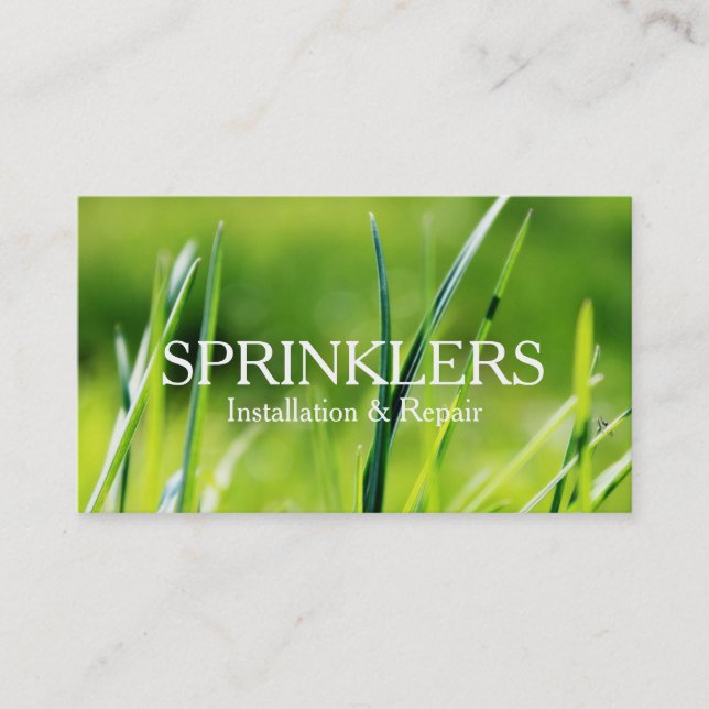 Sprinkler System Installation and Repair Business Card (Front)