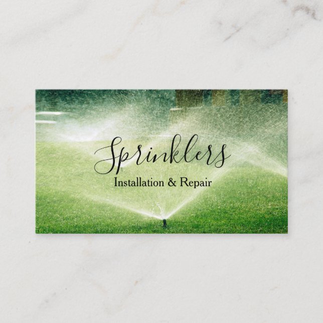 Sprinkler System Installation and Repair Business Card (Front)