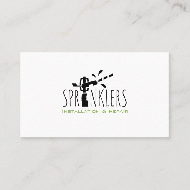 Sprinkler System Installation and Repair Business Card (Front)