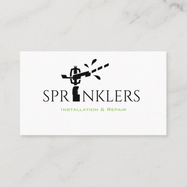 Sprinkler System Installation and Repair Business Card (Front)