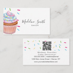 Sprinkles Bakery Rainbow Cupcakes Bar code Business Card