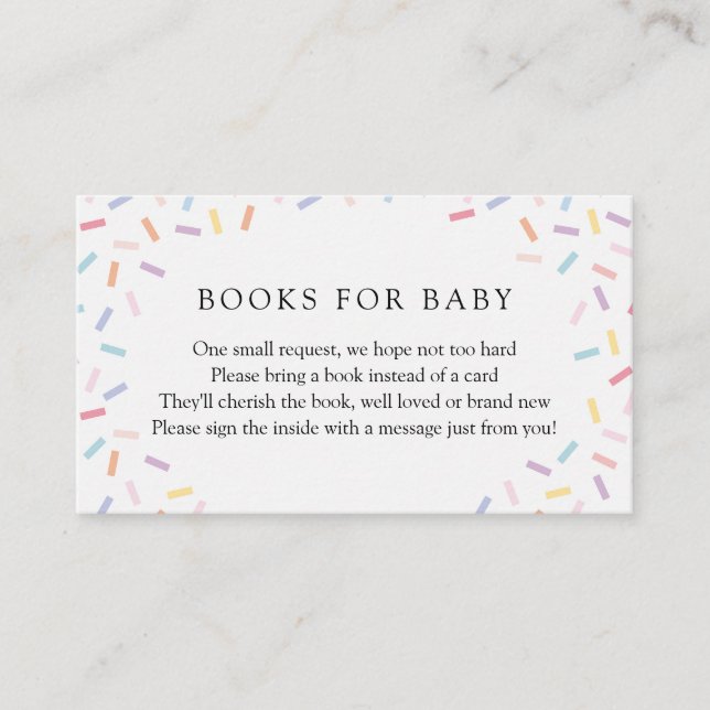 Sprinkles Books for Baby Request  Enclosure Card (Front)