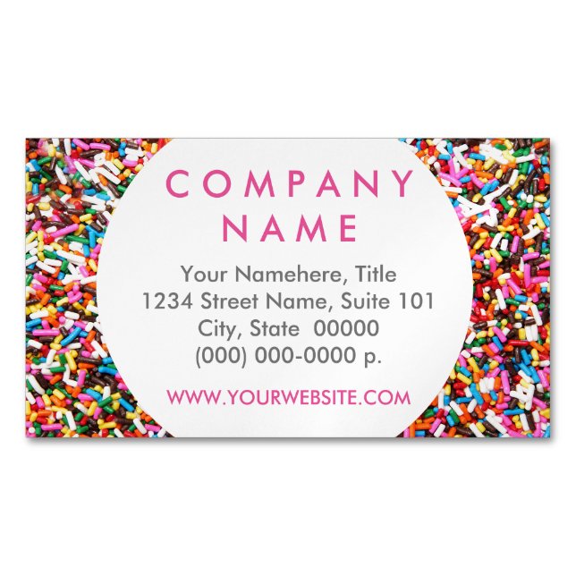 Sprinkles Business Card Magnet (Front)