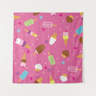 Sprinkles, cupcakes, ice cream, and popsicles scat tapestry