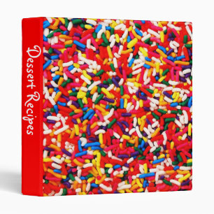 Sprinkles Dessert Recipe 1" Binder