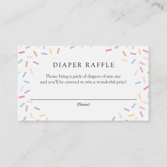 Sprinkles Diaper Raffle Enclosure Card (Front)