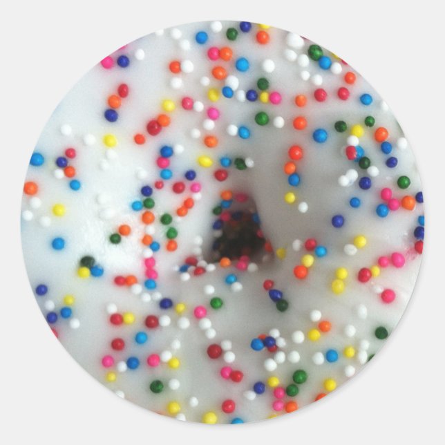 Sprinkles Doughnut Classic Round Sticker (Front)