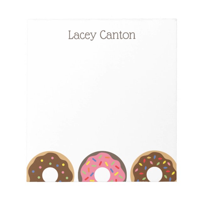 Sprinkles Doughnuts Custom Personalized Notepad (Front)