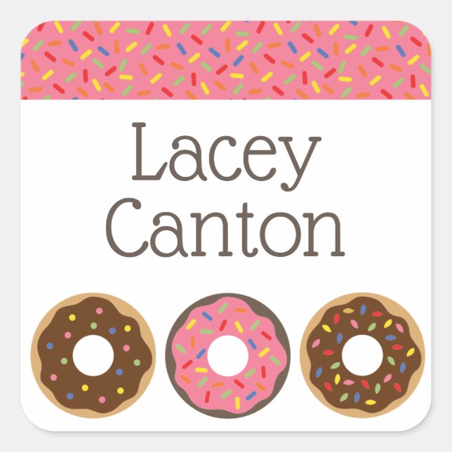 Sprinkles Doughnuts Custom Personalized Stickers (Front)