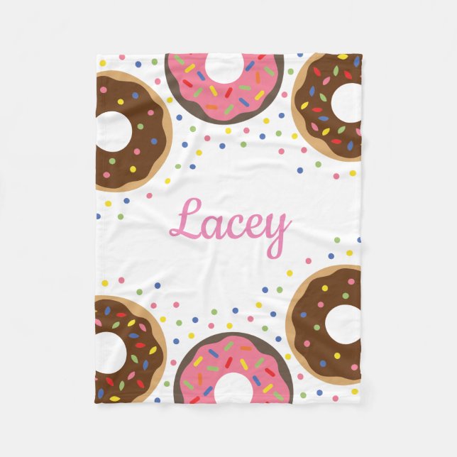 Sprinkles Doughnuts Personalized Fleece Blanket (Front)