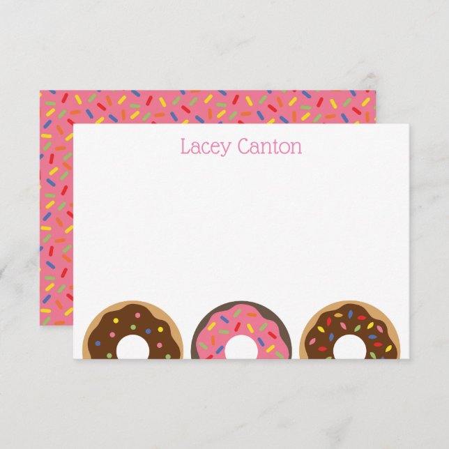Sprinkles Doughnuts Personalized Note Cards (Front/Back)