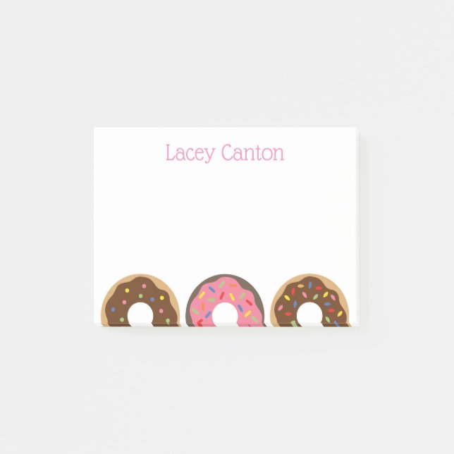 Sprinkles Doughnuts Personalized Post-it Notepad (Front)